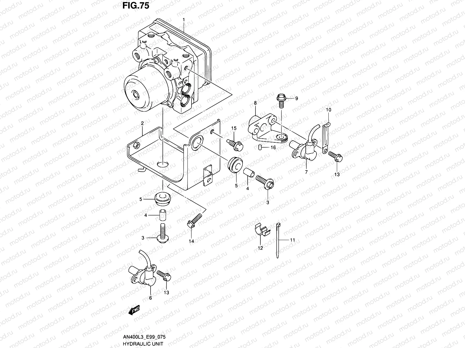 75 - HYDRAULIC UNIT (AN400ZAL3 E99)