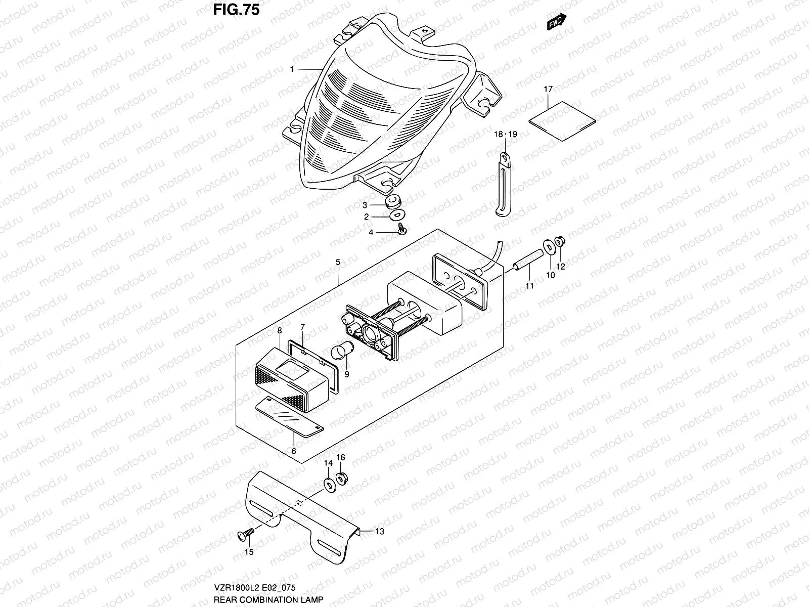 75 - REAR COMBINATION LAMP (VZR1800ZL2 E02)