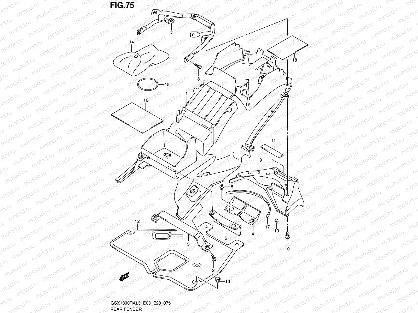 75 - REAR FENDER (GSX1300RAL3 E03)