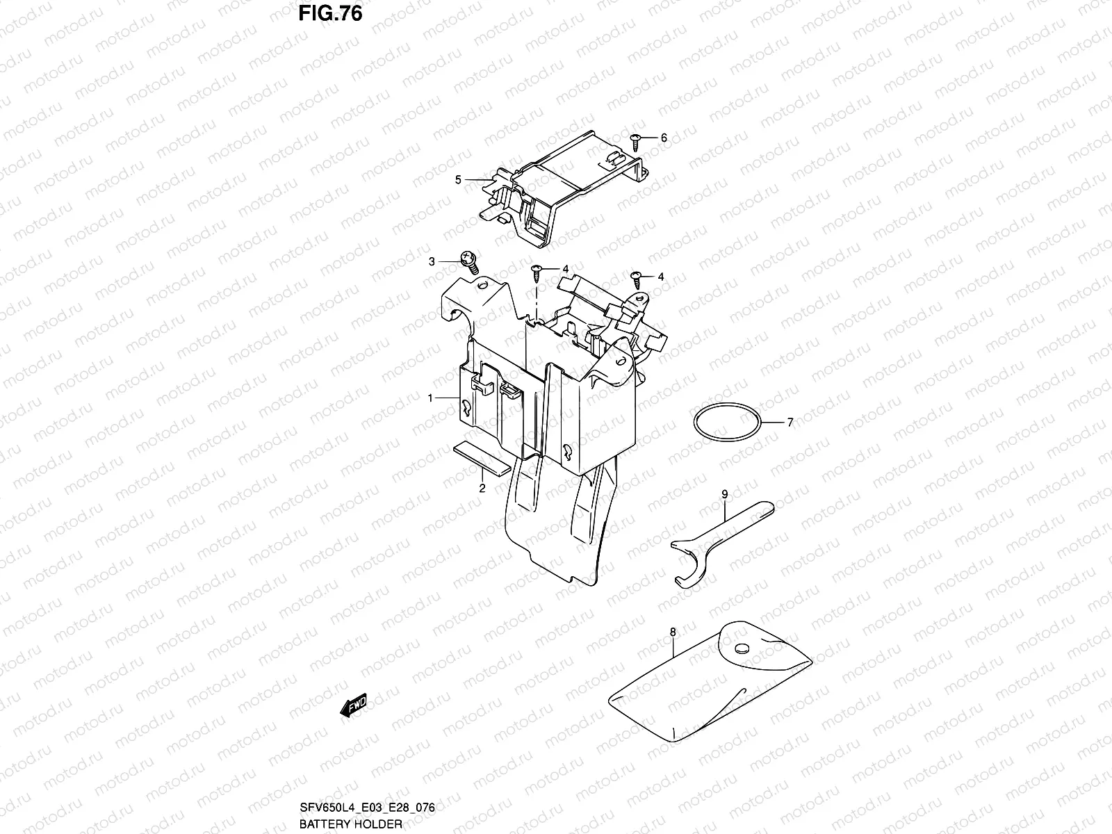 76 - BATTERY HOLDER (SFV650L4 E28)