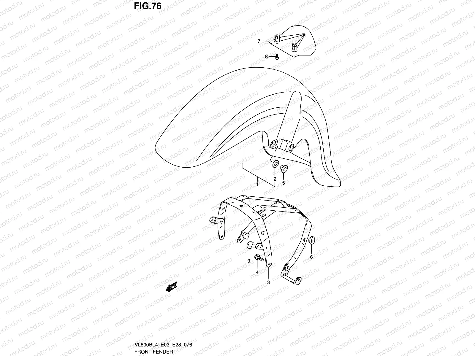 76 - FRONT FENDER (VL800BL4 E33)