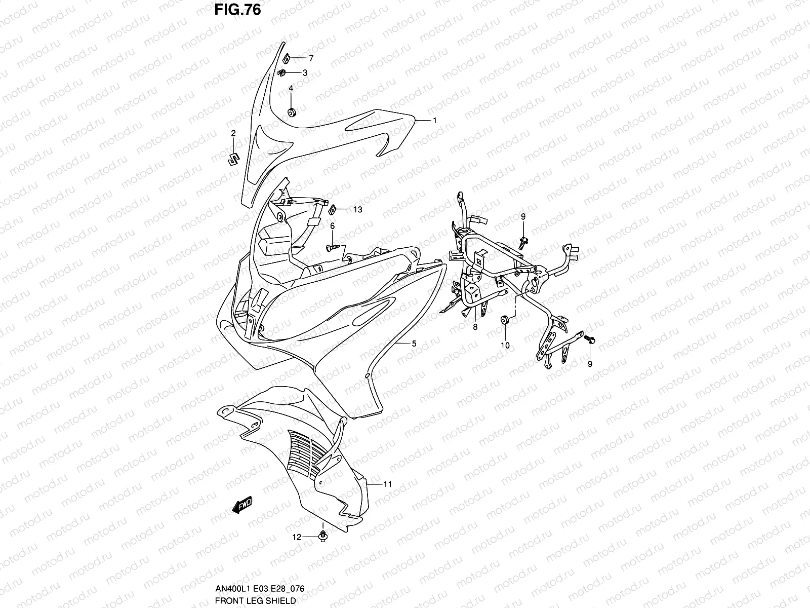 76 - FRONT LEG SHIELD (AN400L1 E03)
