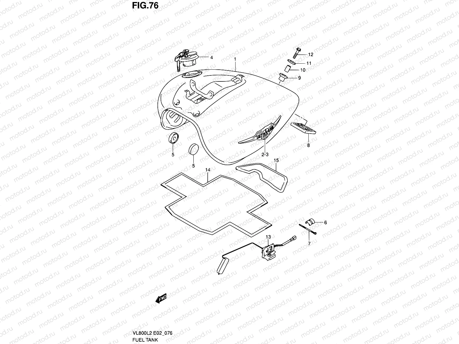 76 - FUEL TANK (VL800CL2 E19)