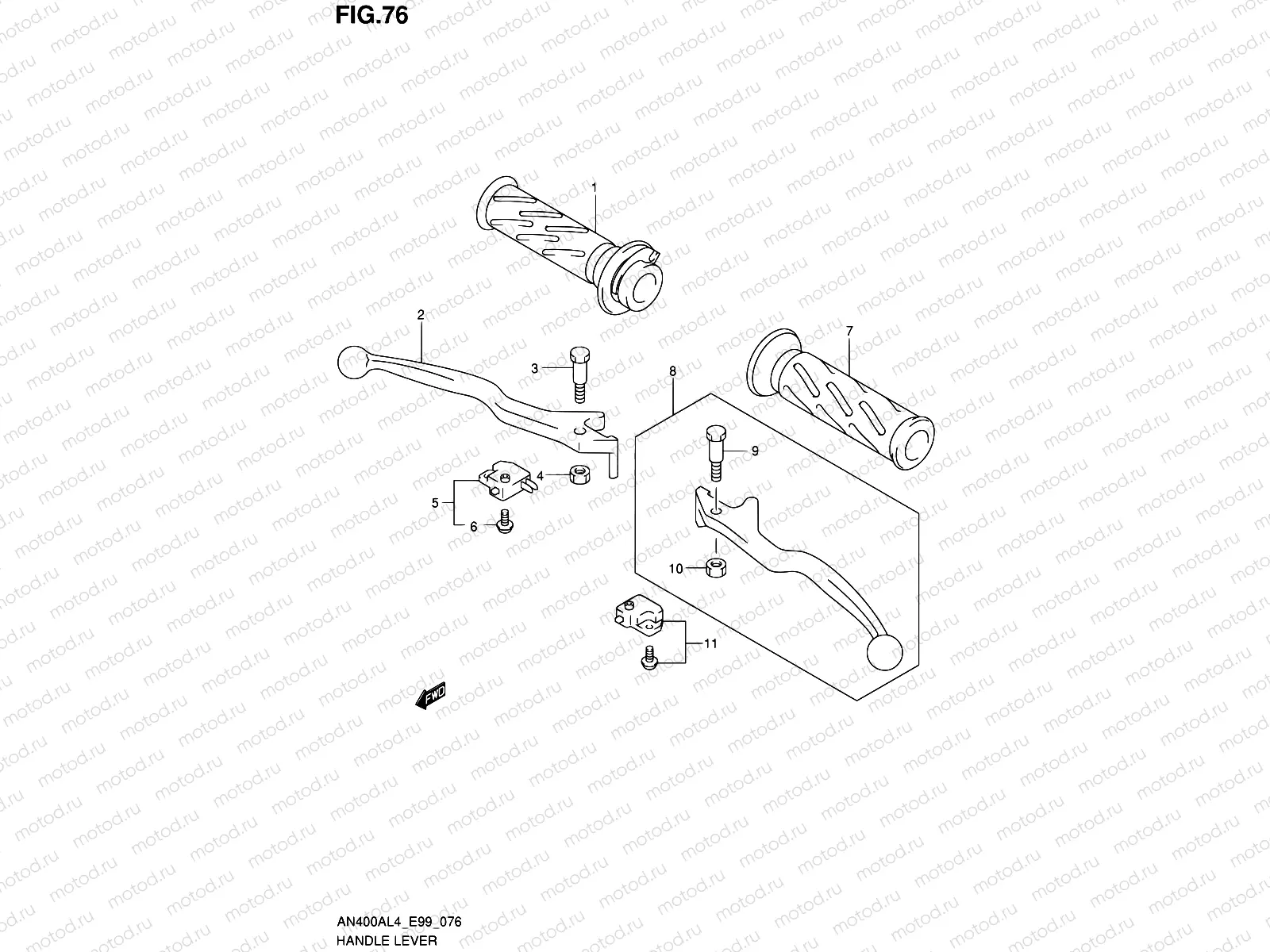 76 - HANDLE LEVER (AN400AL4 E99)