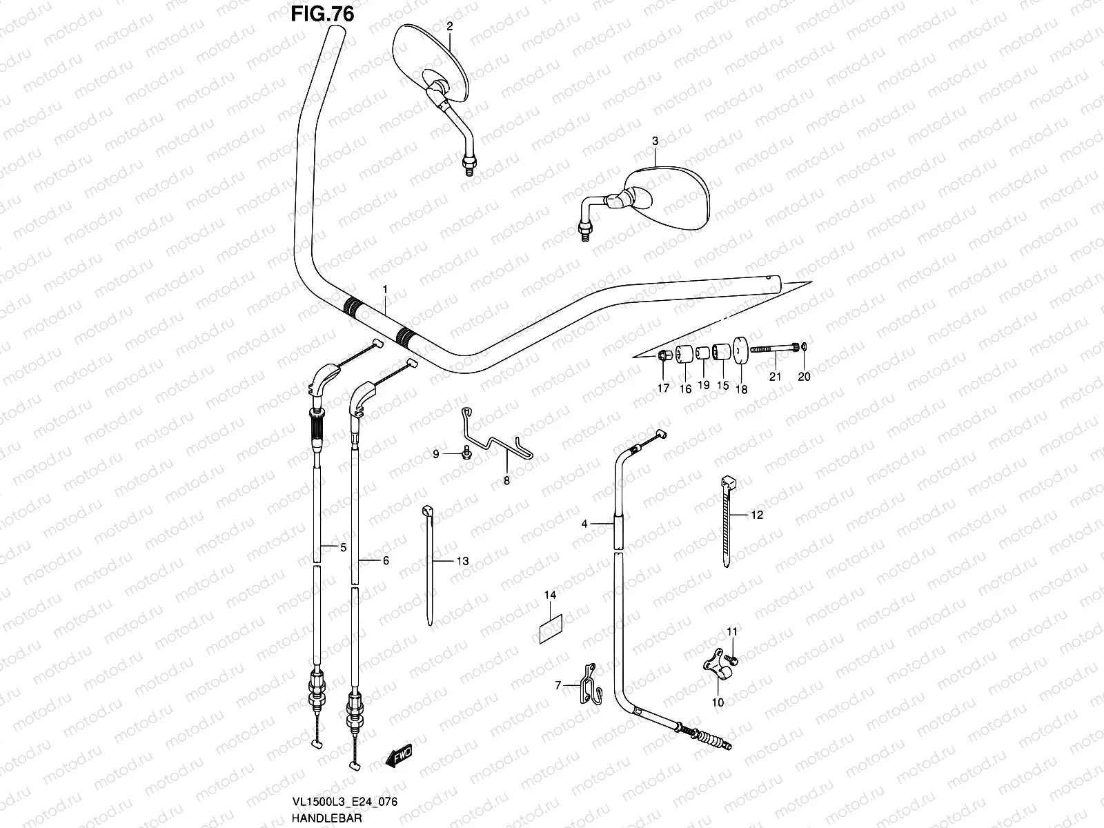 76 - HANDLEBAR (VL1500BL3 E24)