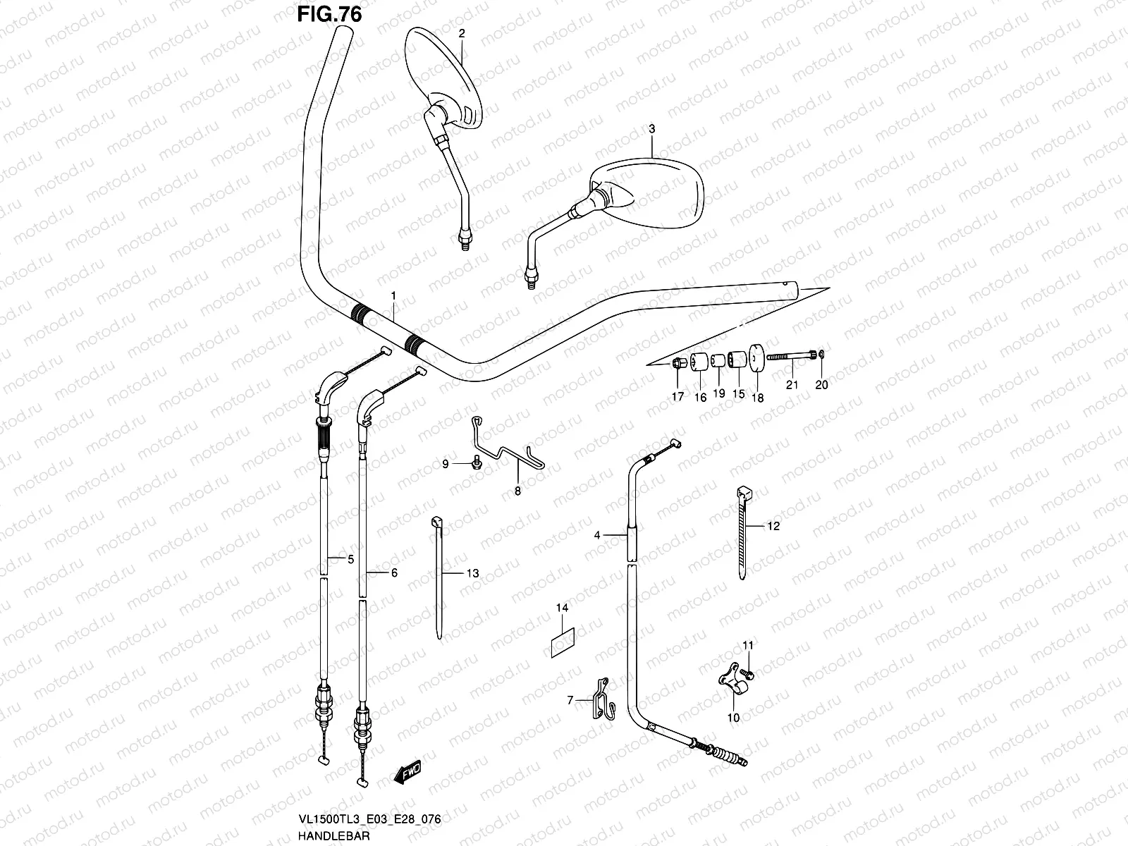 76 - HANDLEBAR (VL1500TL3 E03)