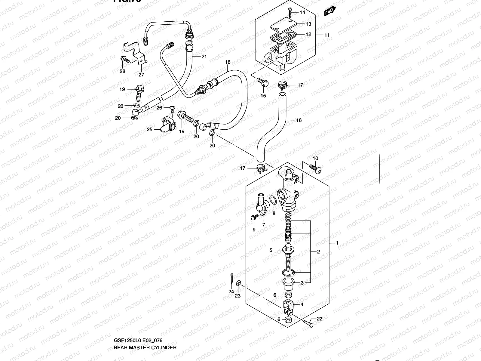 76 - REAR MASTER CYLINDER (GSF1250AL0)