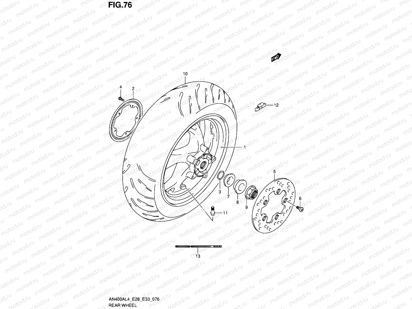 76 - REAR WHEEL (AN400AL4 E33)
