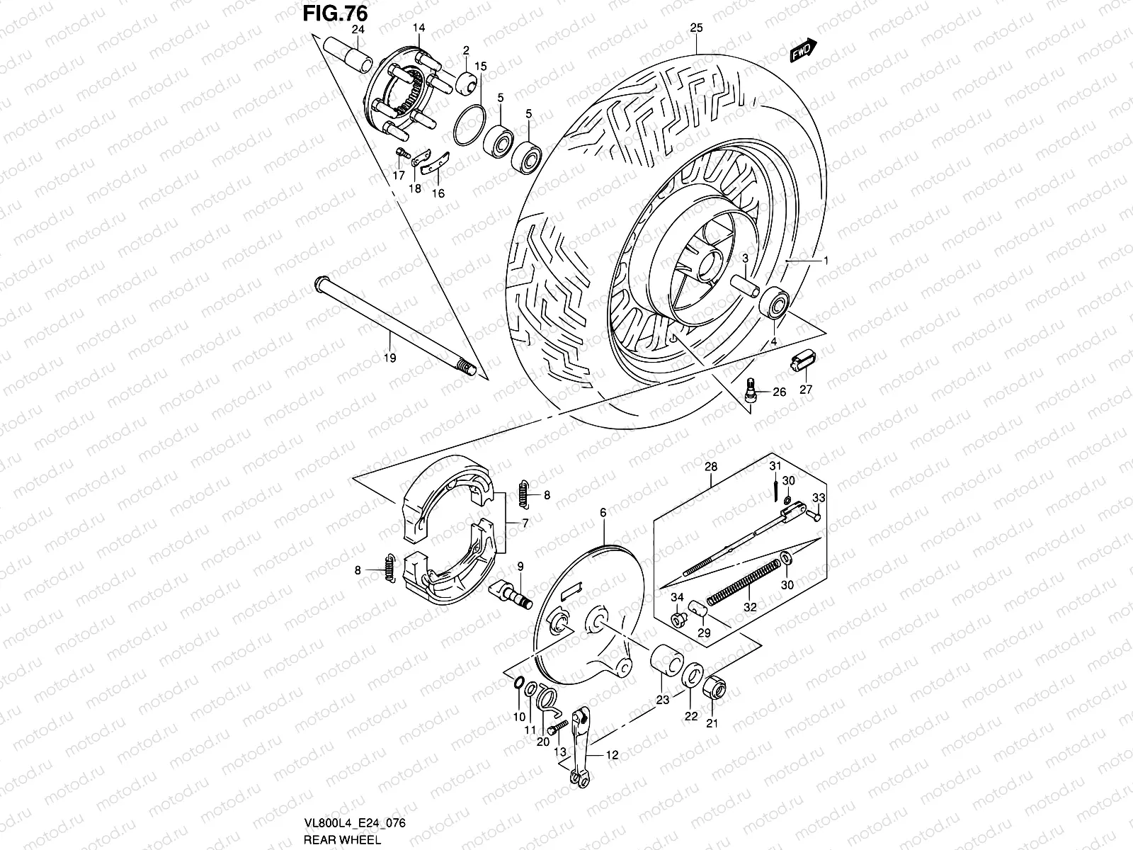 76 - REAR WHEEL (VL800CL4 E24)