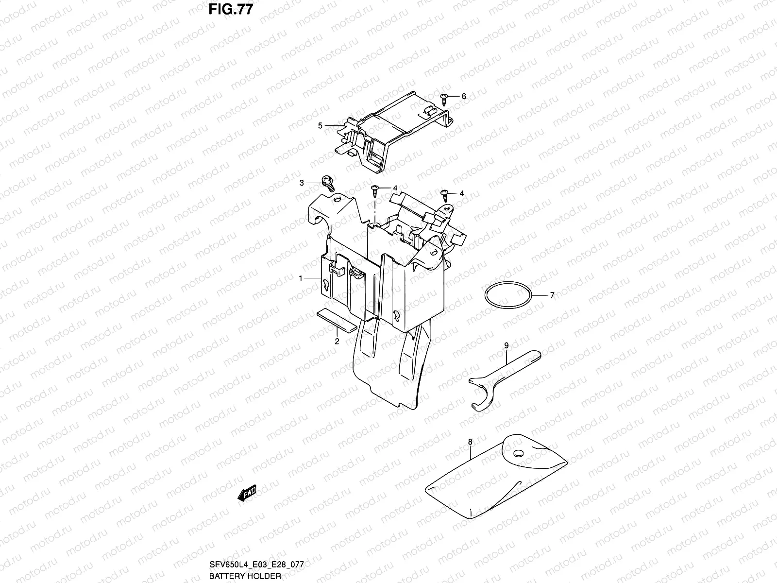 77 - BATTERY HOLDER (SFV650L4 E33)