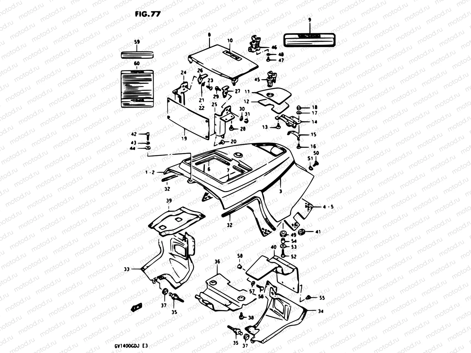 77 - FRAME UPPER COVER MODEL H/J