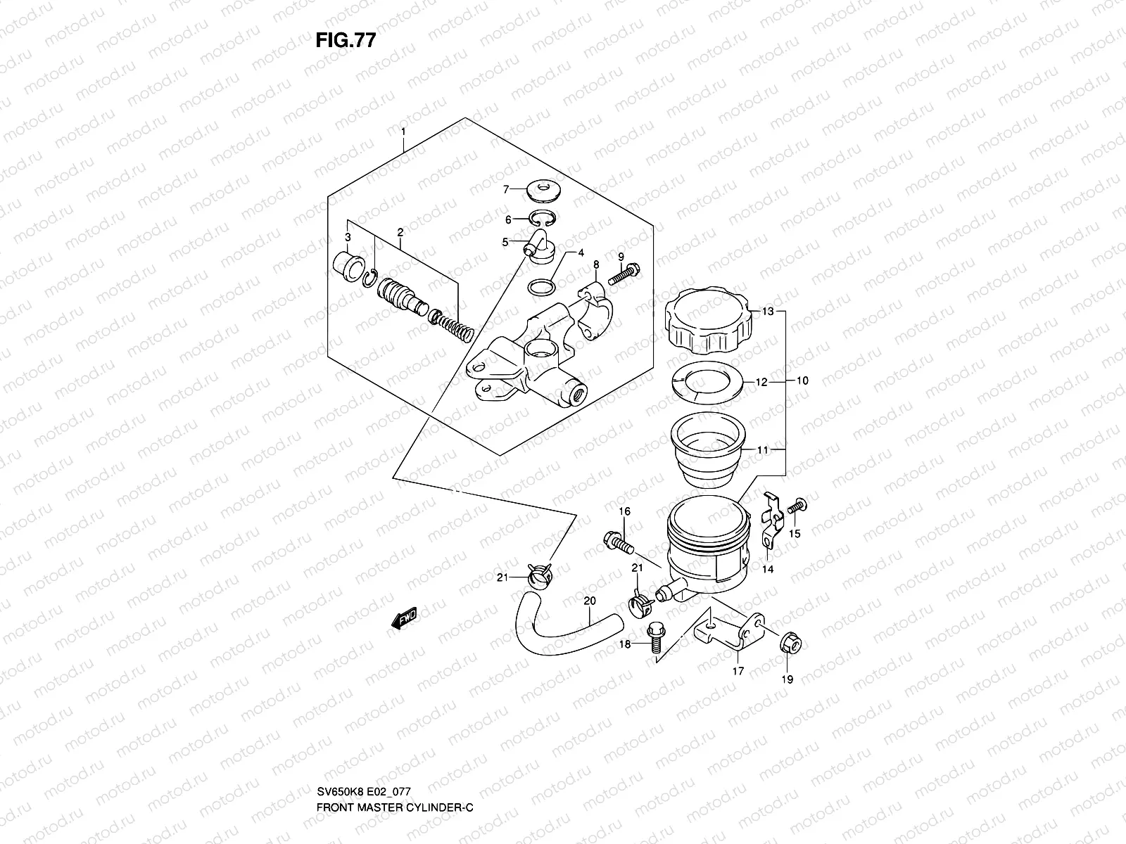 77 - FRONT MASTER CYLINDER (SV650SK8/SUK8/SK9/SUK9/SL0/SUL0)