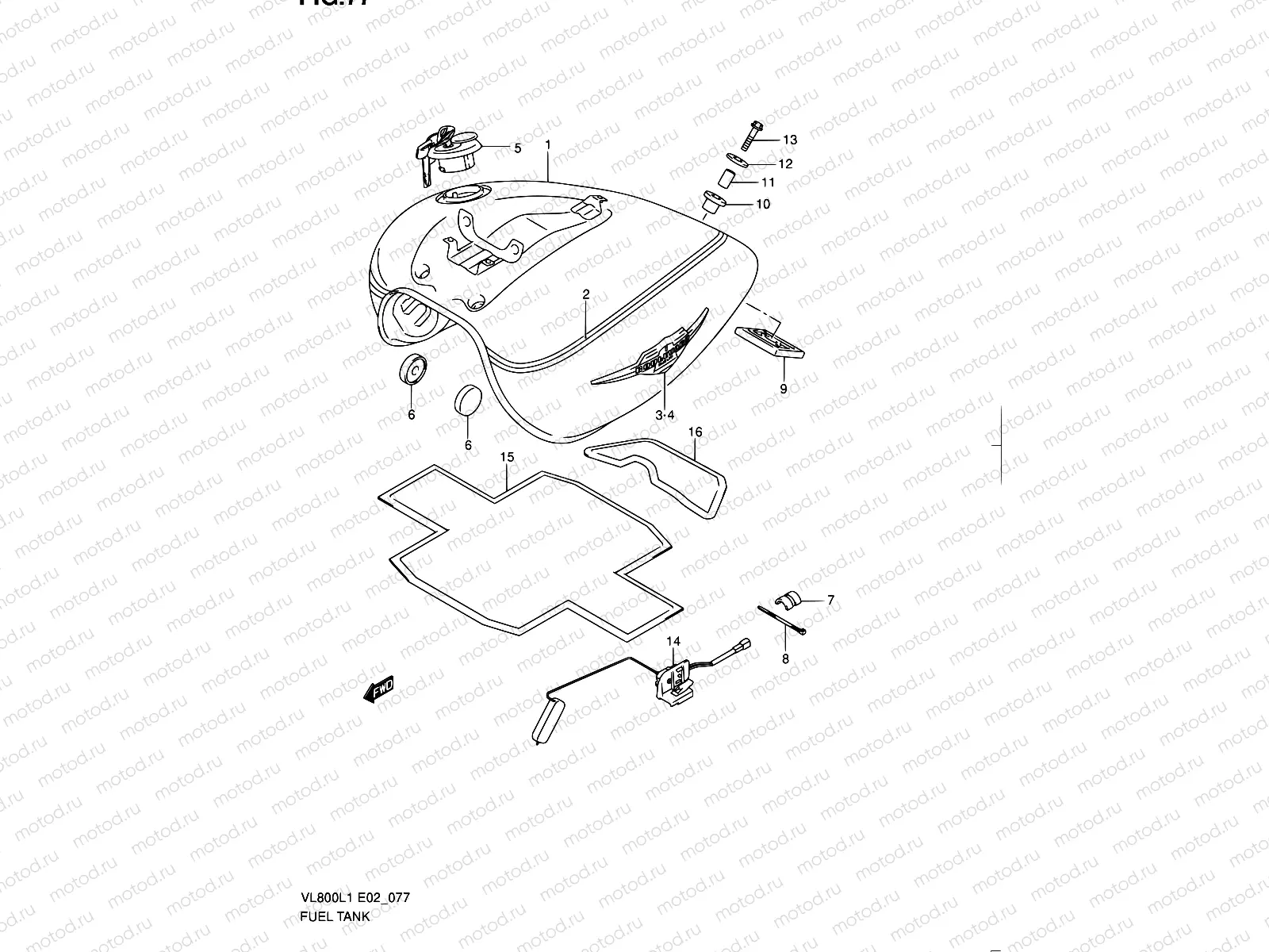 77 - FUEL TANK (VL800TL1 E24)