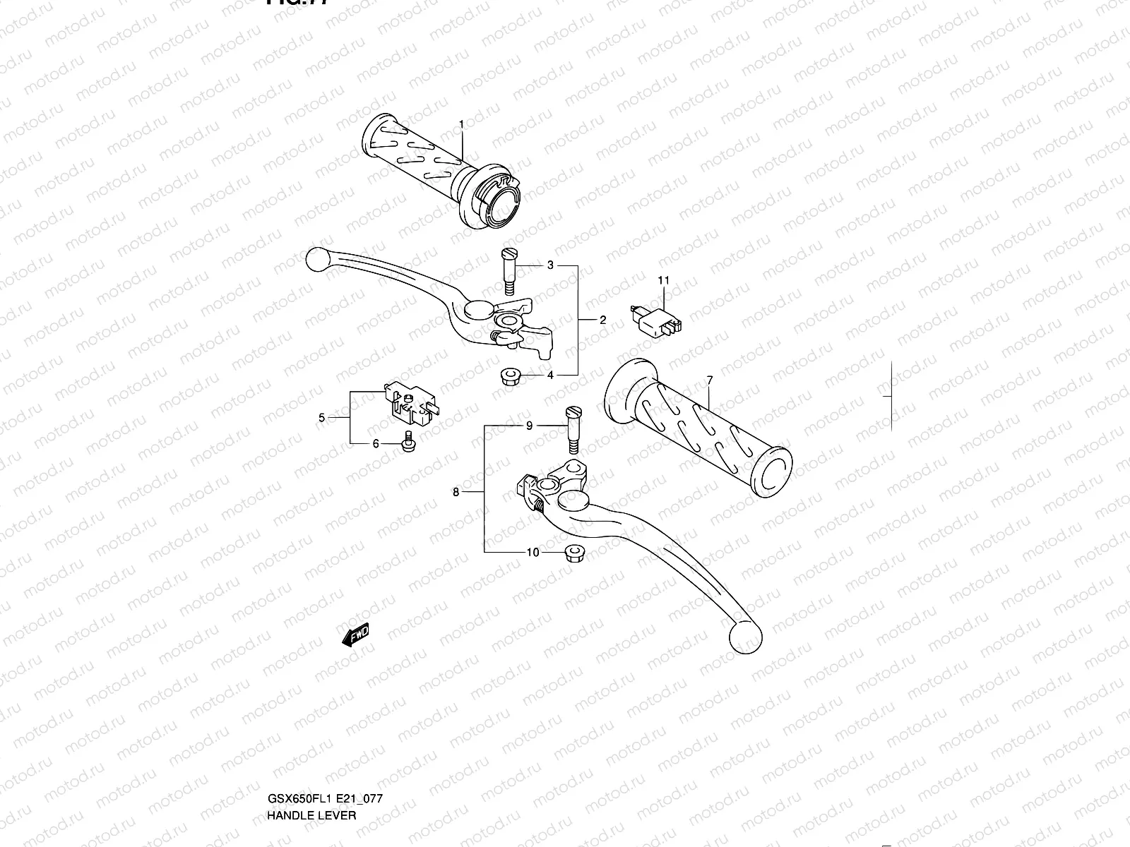 77 - HANDLE LEVER (GSX650FL1 E21)