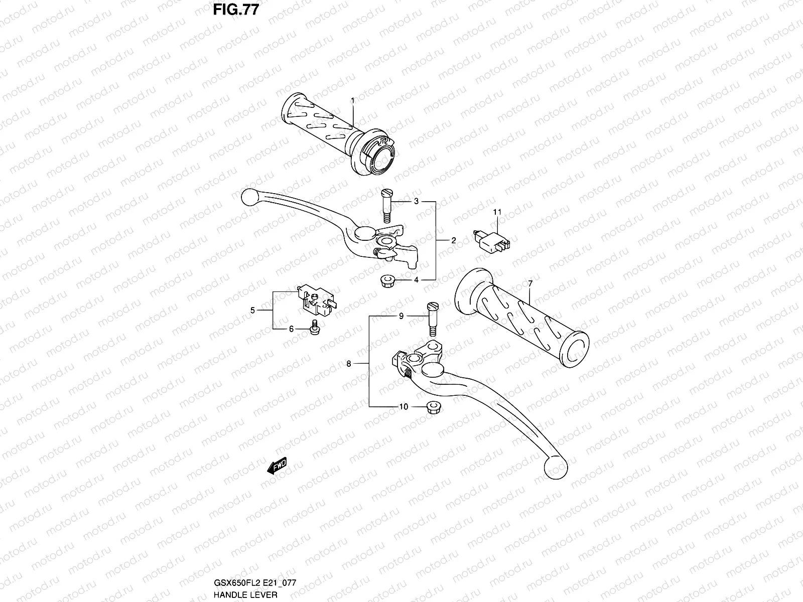 77 - HANDLE LEVER (GSX650FL2 E21)