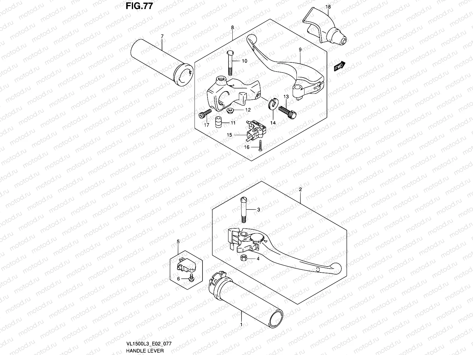 77 - HANDLE LEVER (VL1500L3 E02)