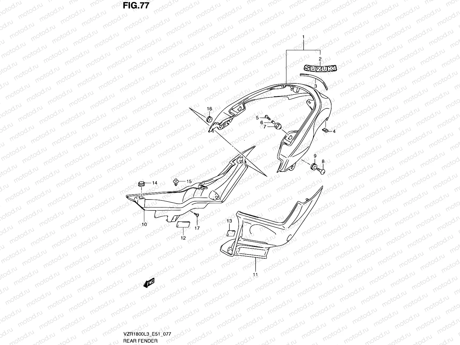 77 - REAR FENDER (VZR1800ZL3 E51)