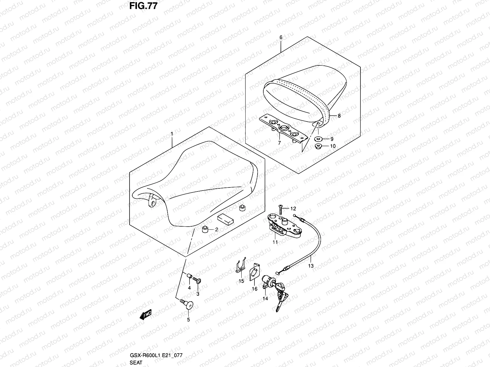 77 - SEAT (GSX-R600UEL1 E21)