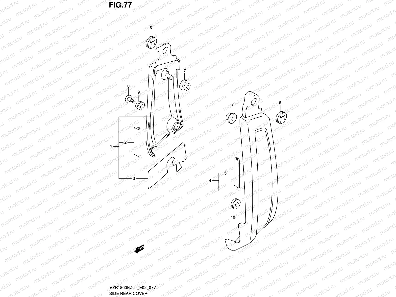 77 - SIDE REAR COVER (VZR1800BZUFL4 E19)