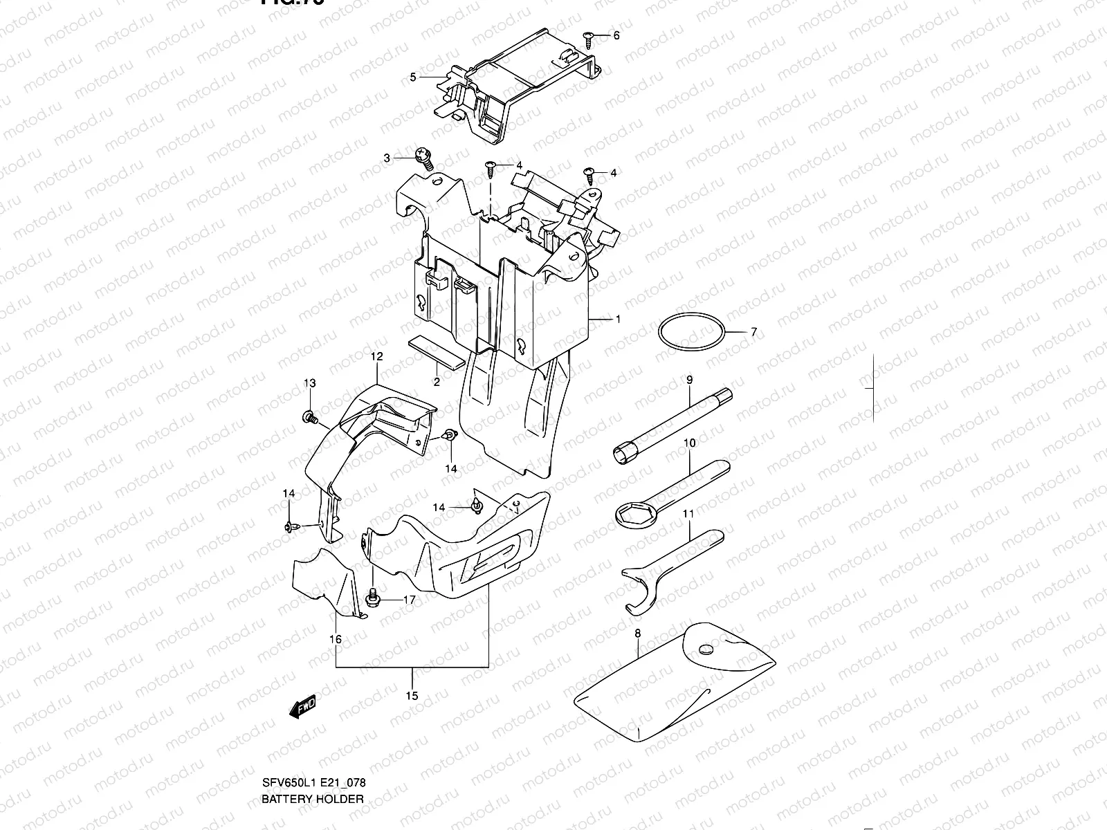 78 - BATTERY HOLDER (SFV650AL1 E21)