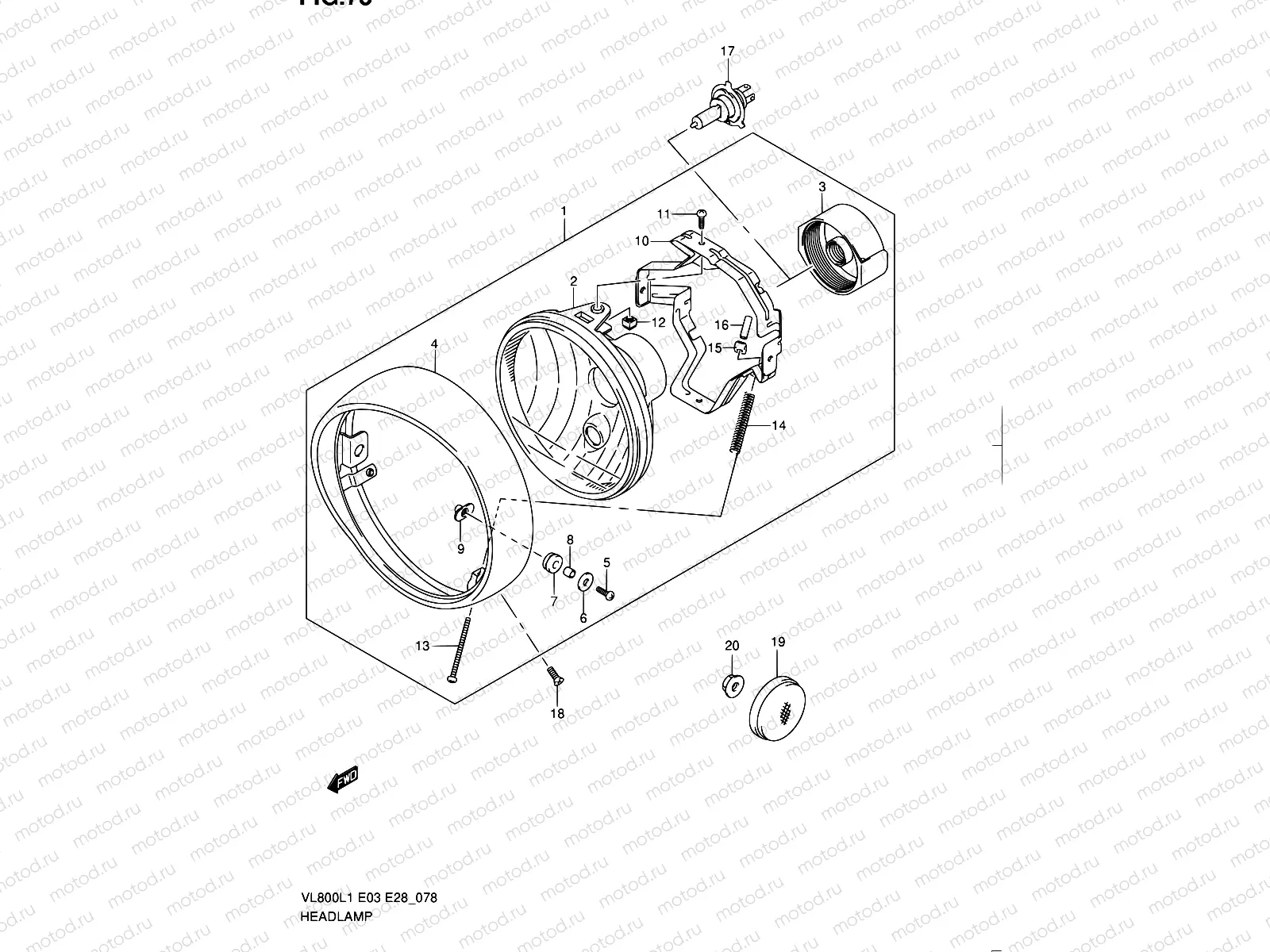 78 - HEADLAMP ASSY