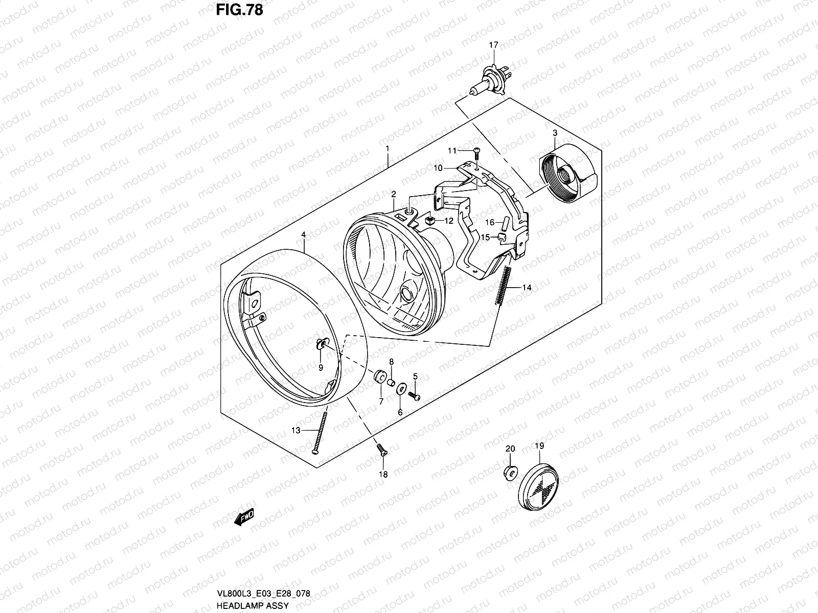 78 - HEADLAMP ASSY