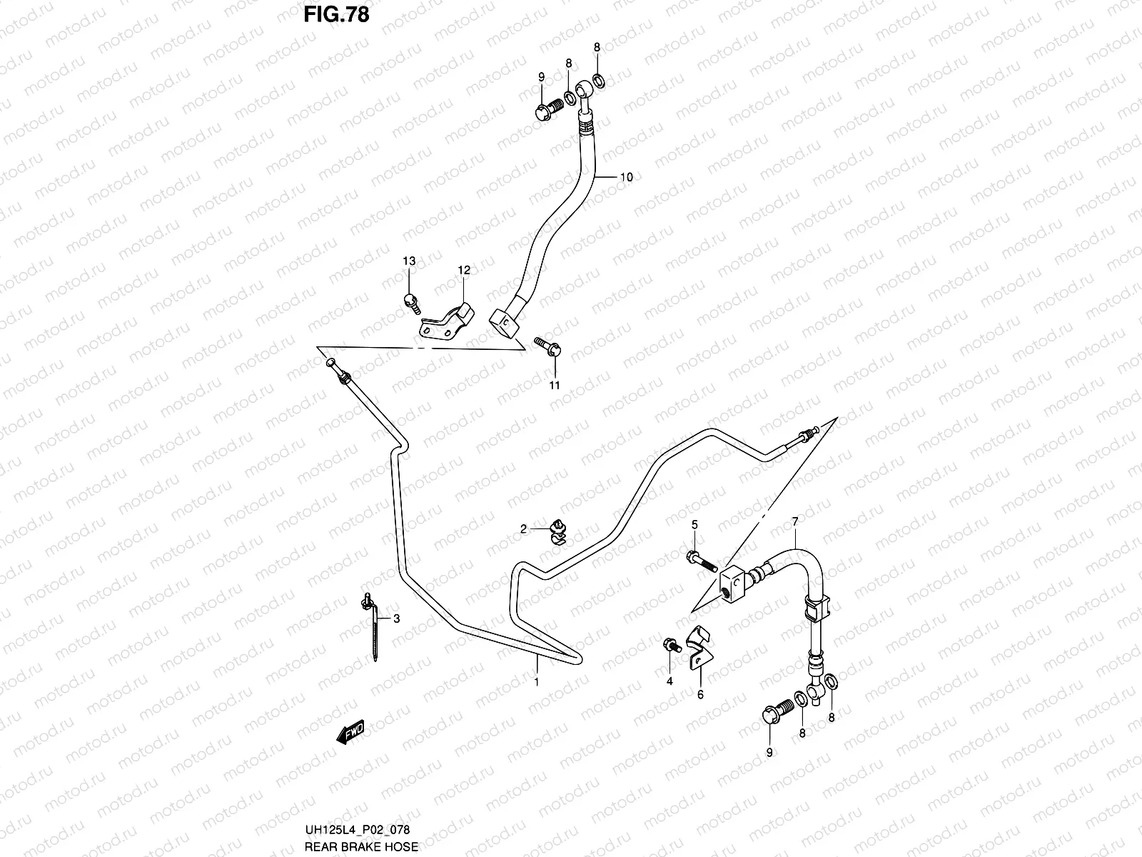 78 - REAR BRAKE HOSE (UH125AL4 P19)