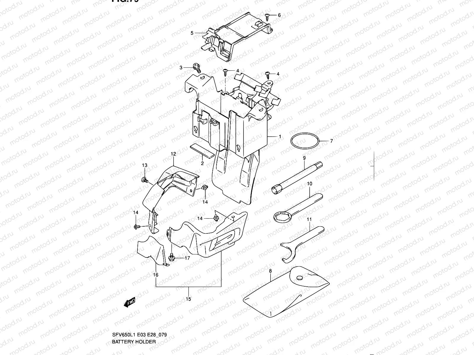 79 - BATTERY HOLDER (SFV650AL1 E33)