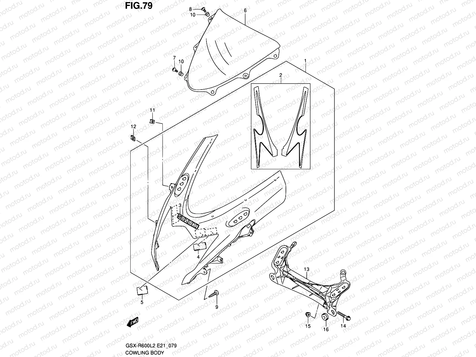 79 - COWLING BODY (GSX-R600L2 E21)