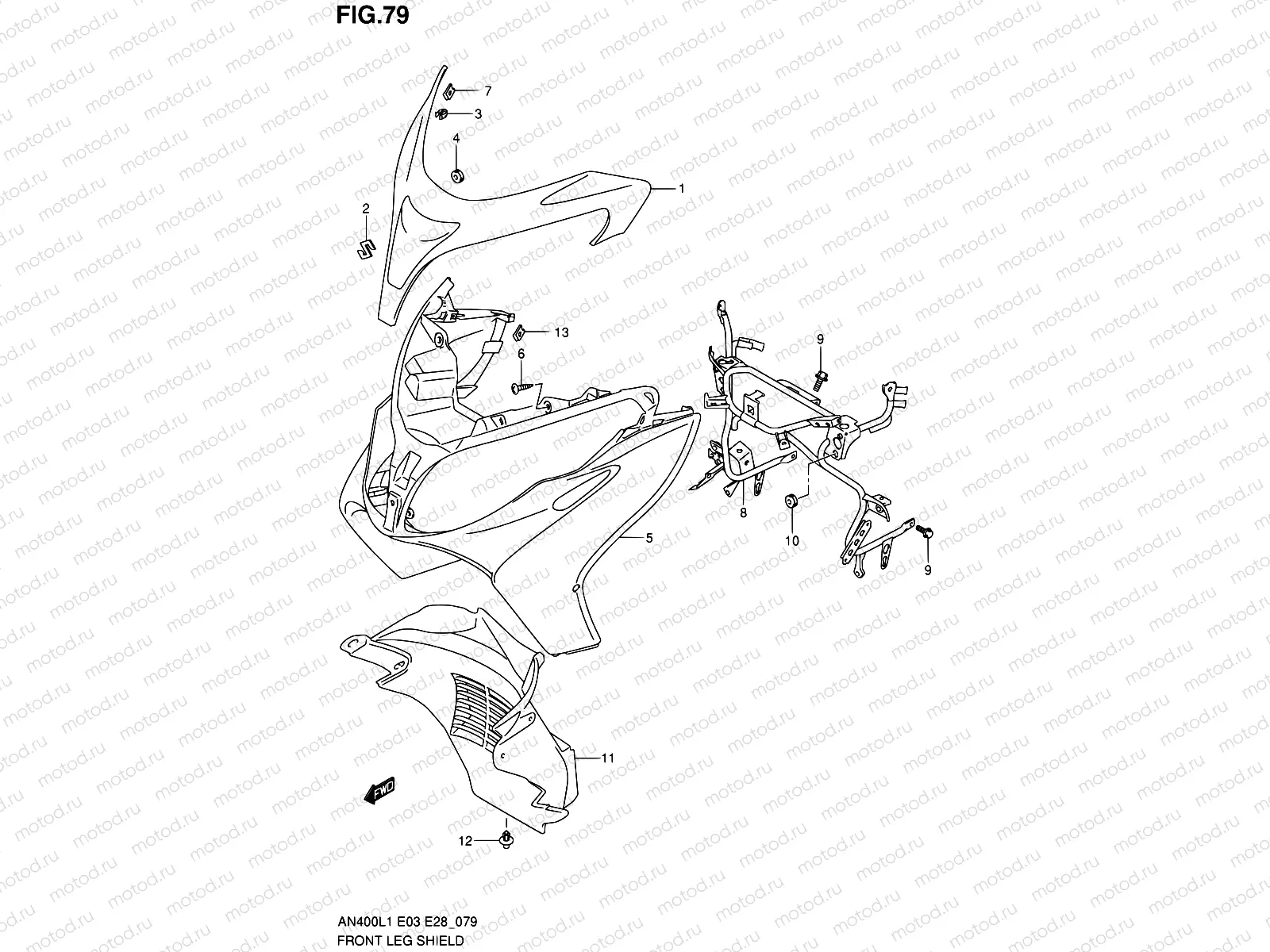 79 - FRONT LEG SHIELD (AN400ZAL1 E28)