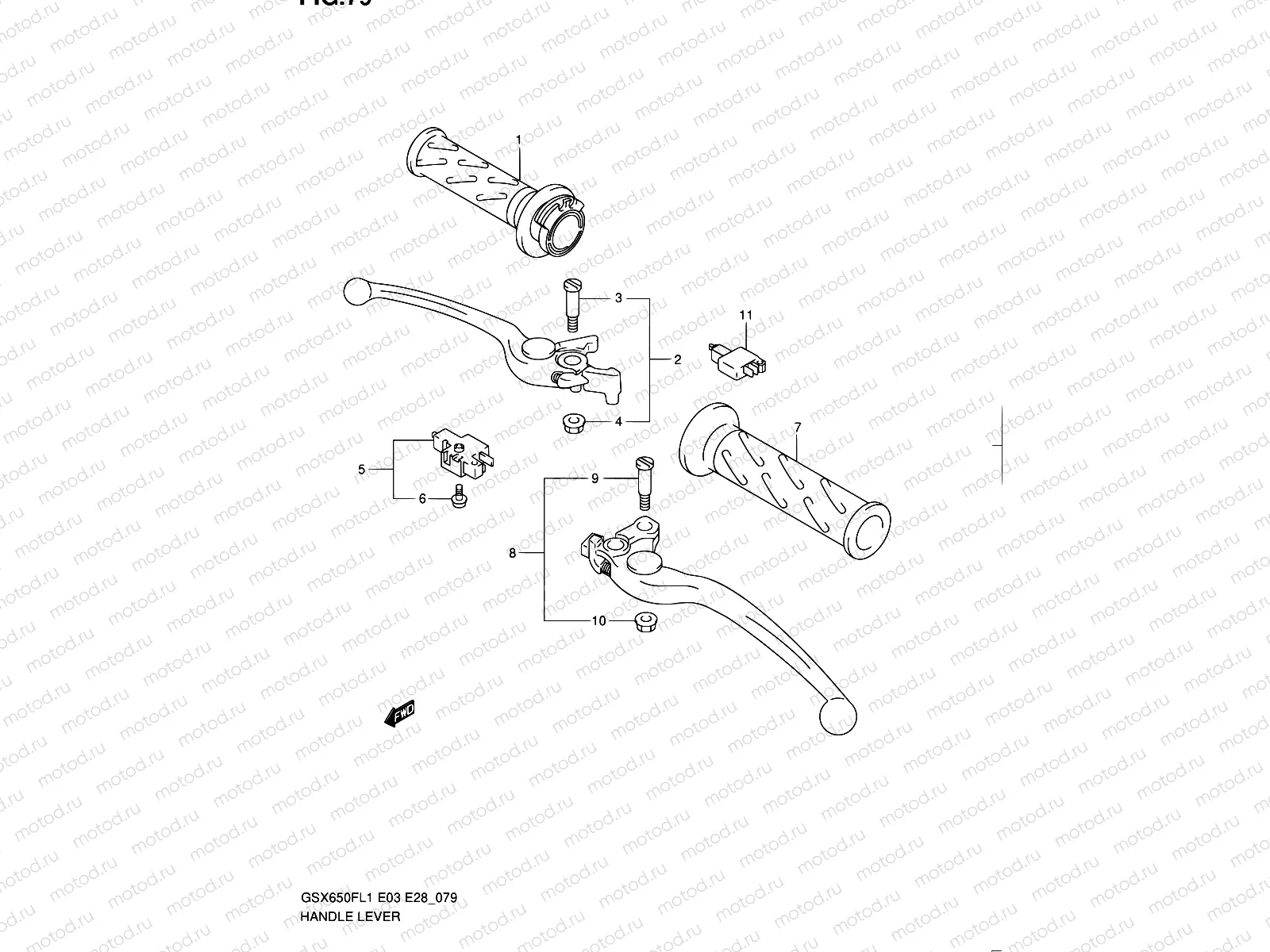 79 - HANDLE LEVER (GSX650FAL1 E28)