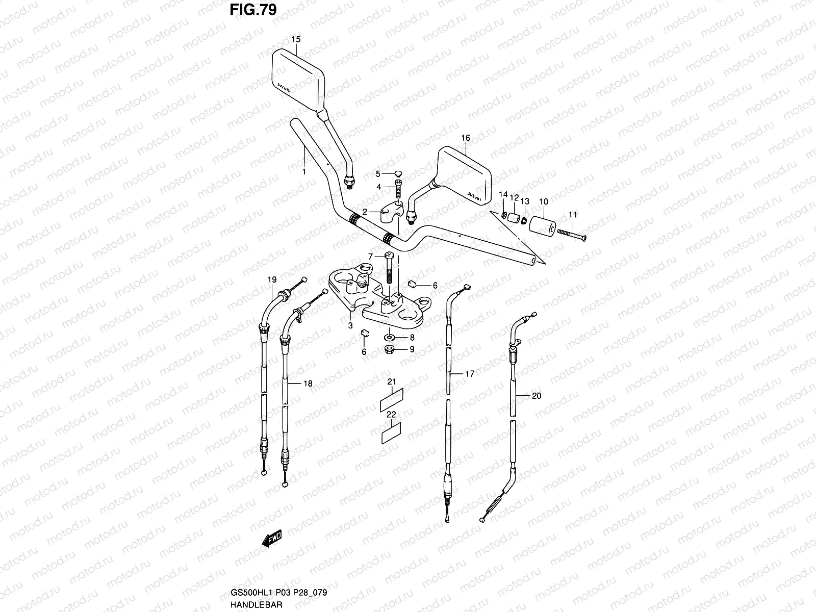 79 - HANDLEBAR (GS500H P28)