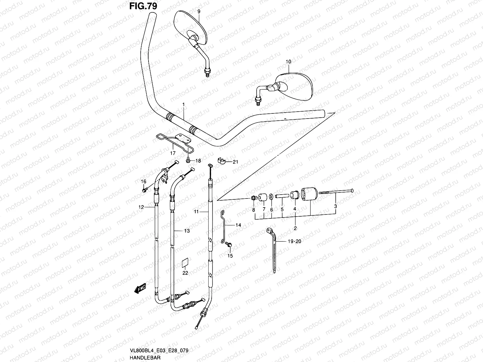 79 - HANDLEBAR (VL800BL4 E33)