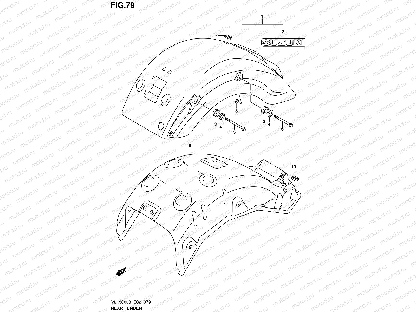 79 - REAR FENDER (VL1500L3 E02)