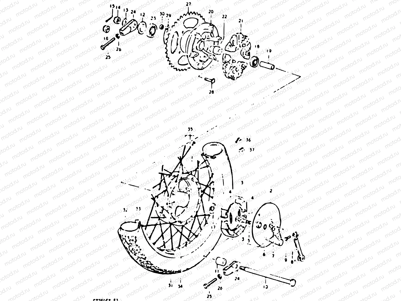 79 - REAR WHEEL (GT250N, X)