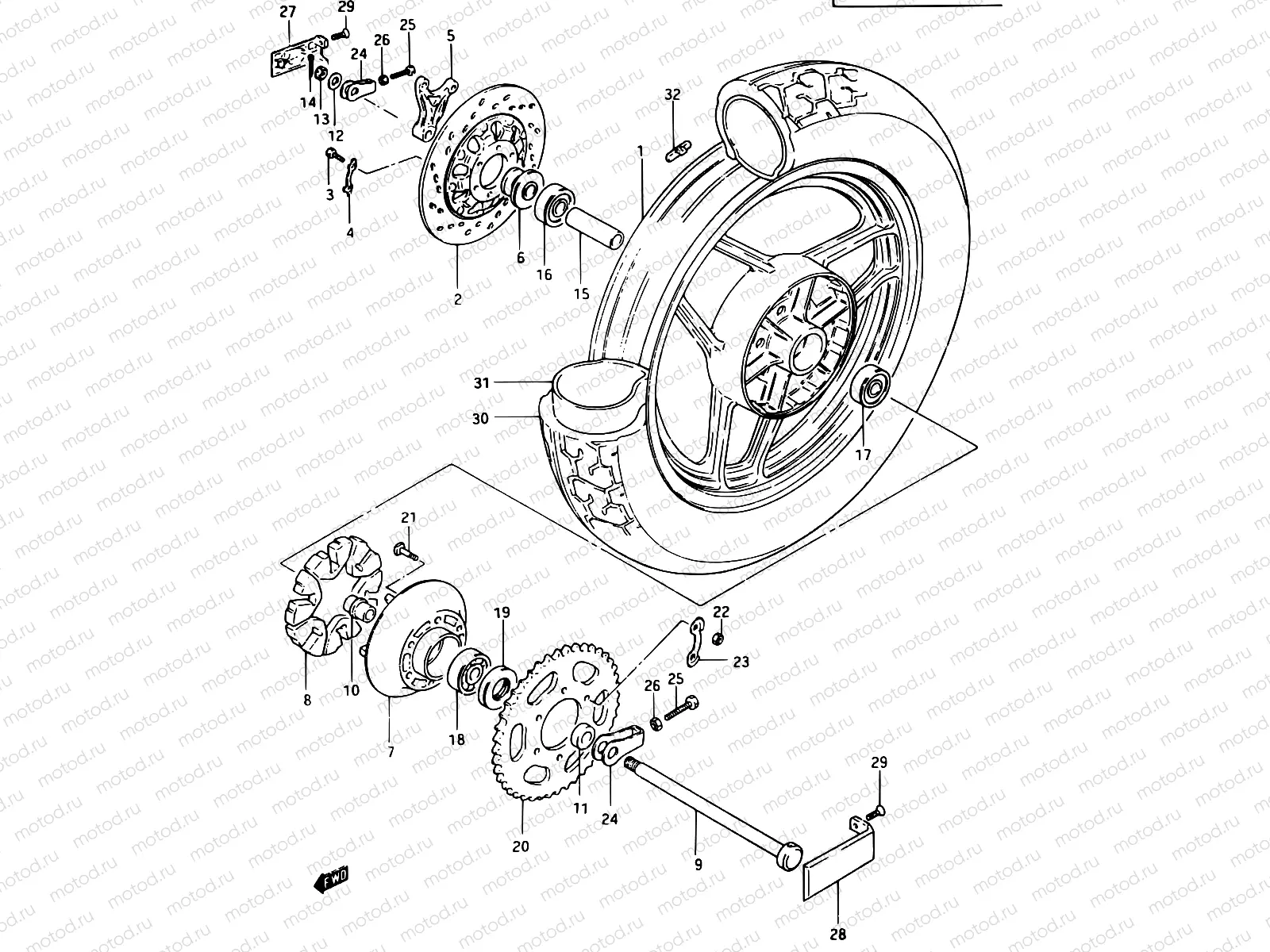 79 - REAR WHEEL (MODEL D)