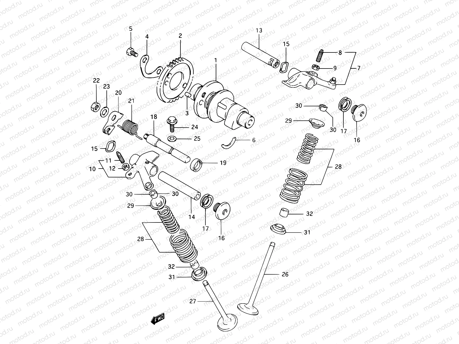 7A - CAM SHAFT - VALVE (MODEL R)