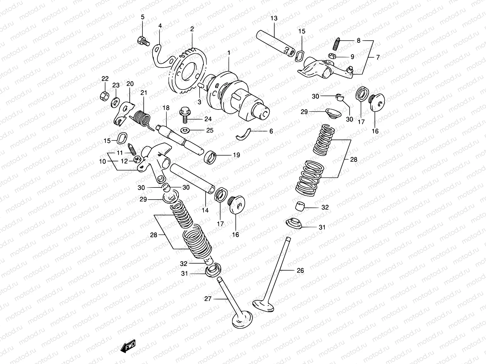 7A - CAM SHAFT - VALVE (MODEL R/S/T)
