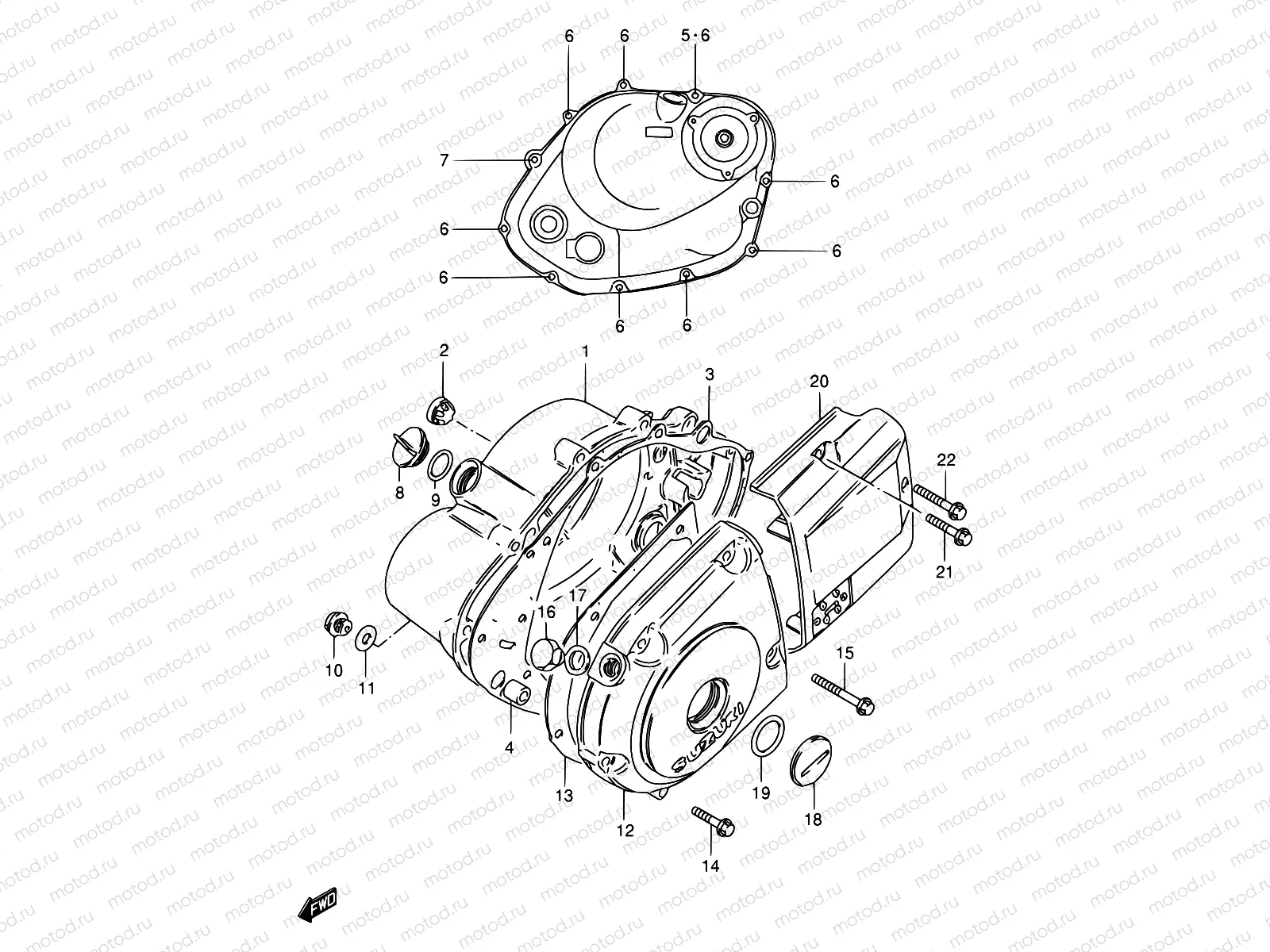 8 - CRANKCASE COVER (GS125Z/D/UR)