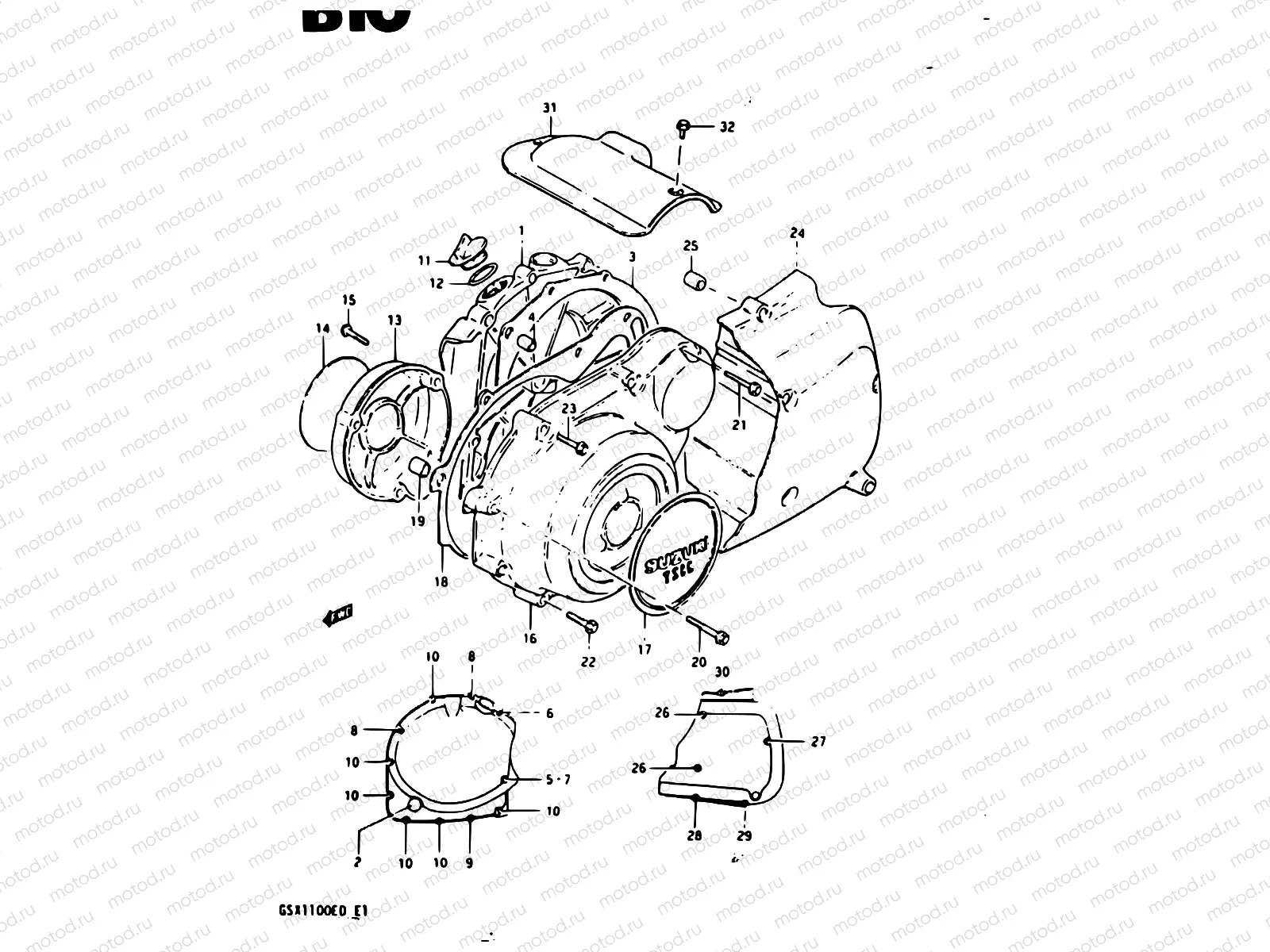8 - CRANKCASE COVER (MODEL D)