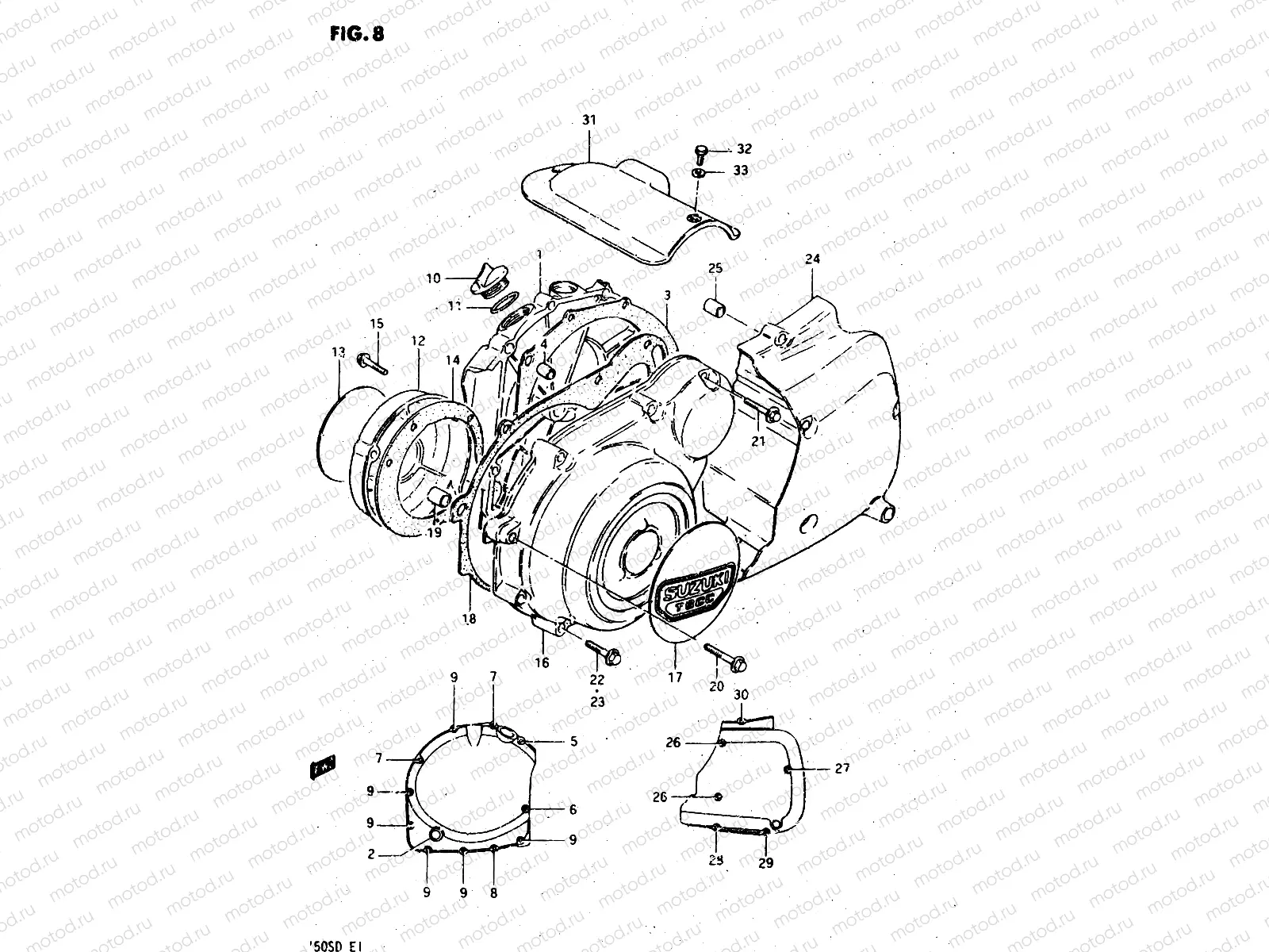 8 - CRANKCASE COVER (MODEL Z)