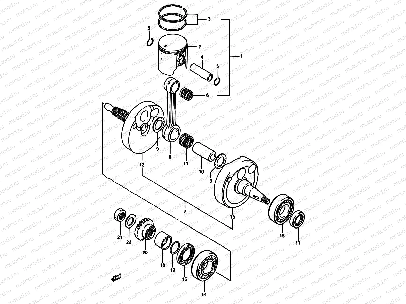 8 - CRANKSHAFT (MODEL G)