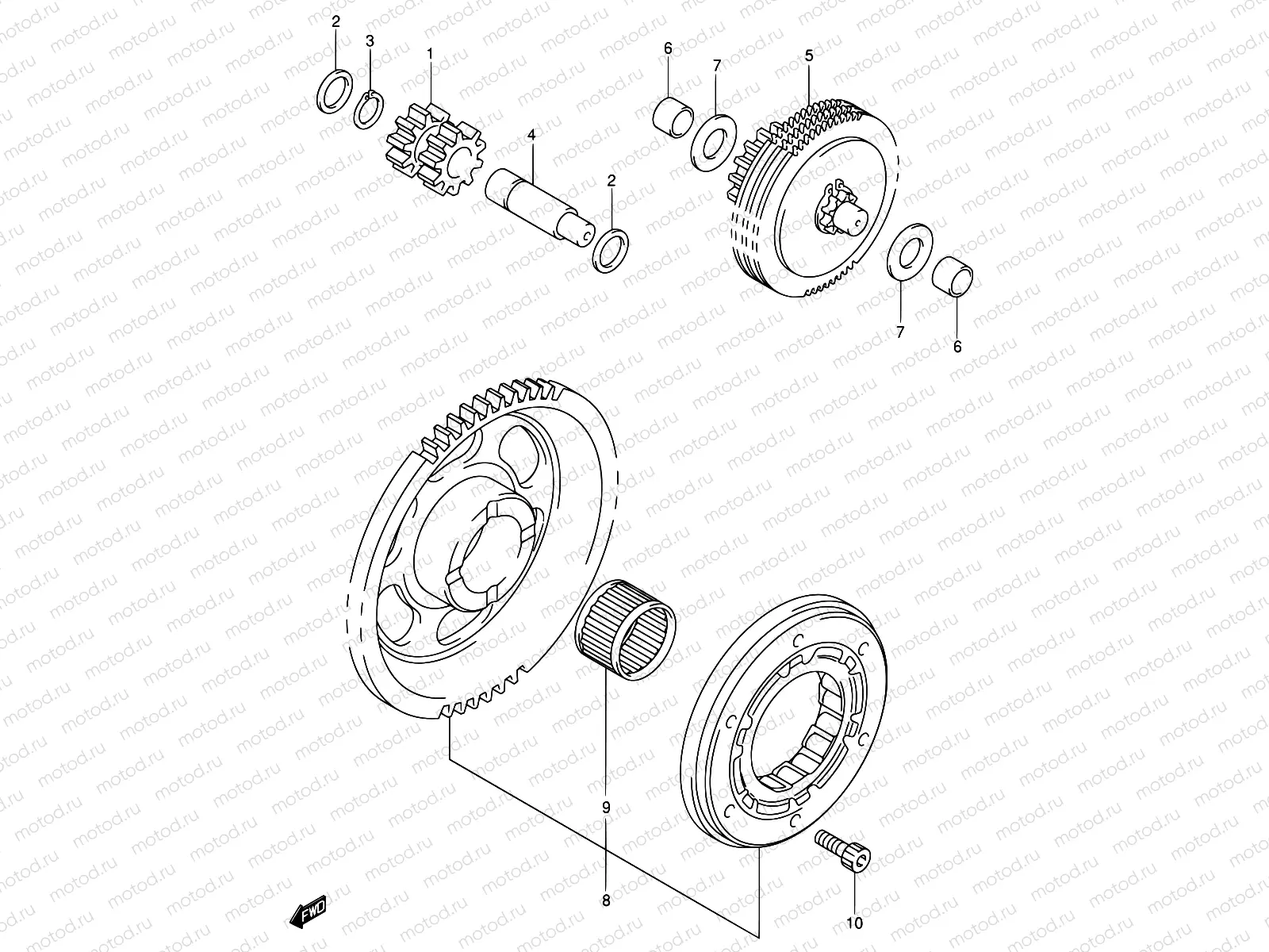 8 - STARTER CLUTCH (DR-Z400EY/EK1/EK2/EK3/EK4)