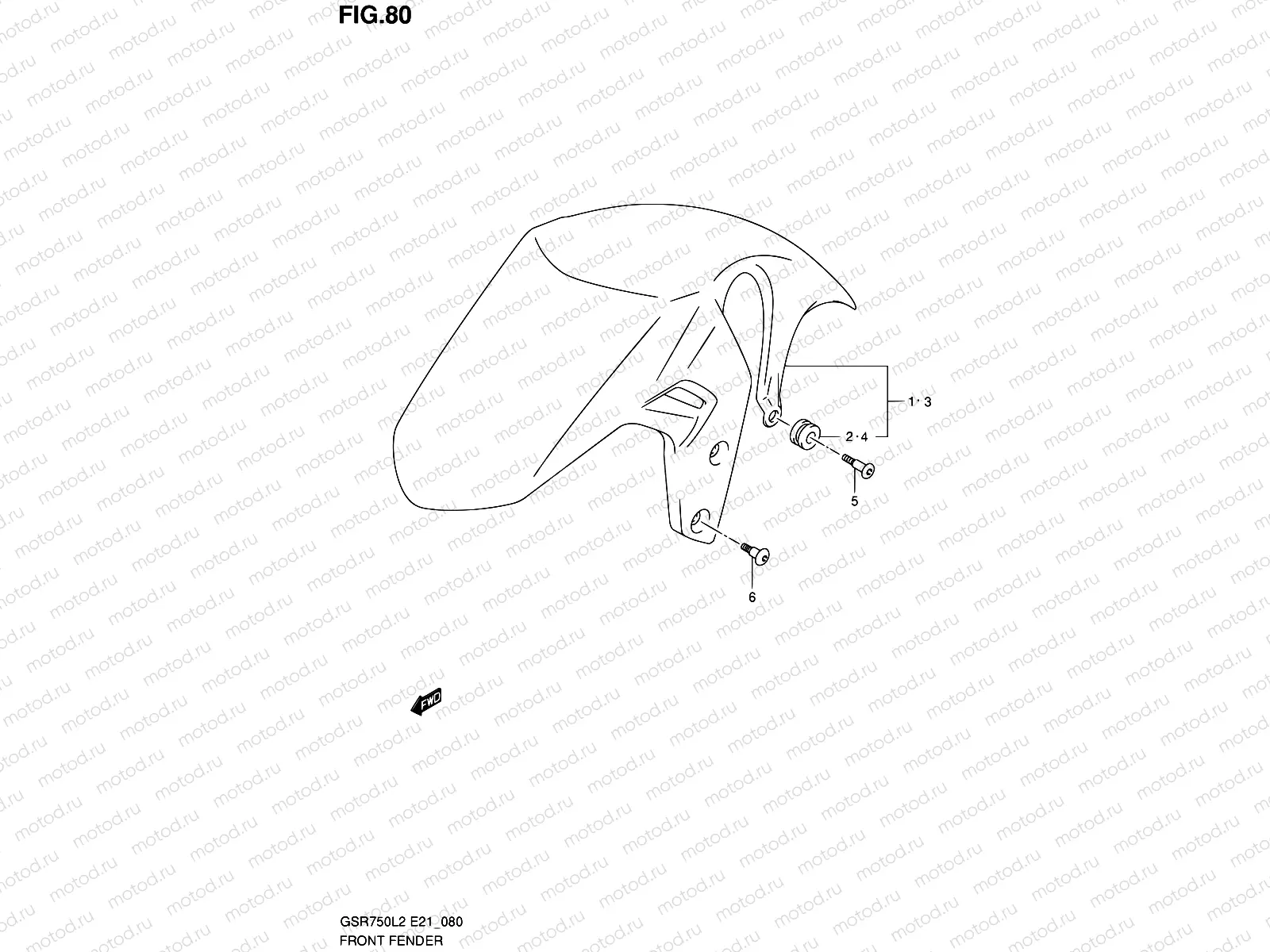 80 - FRONT FENDER (GSR750L2 E24)