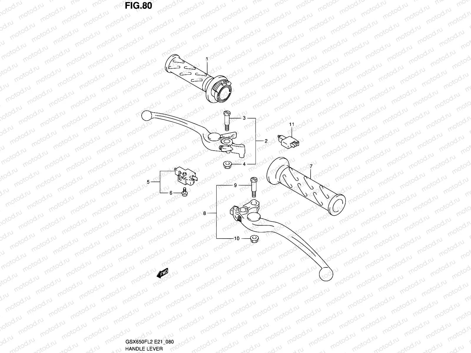 80 - HANDLE LEVER (GSX650FUL2 E24)
