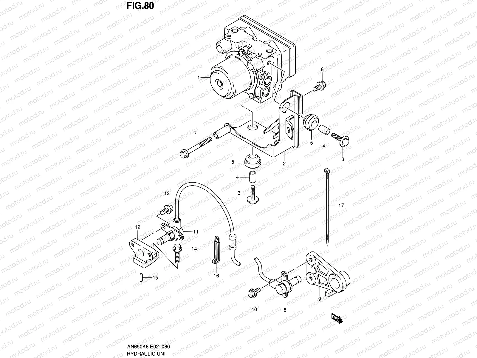 80 - HYDRAULIC UNIT (AN650AK6/AK7/AK8/AZK8/AK9/AL0)