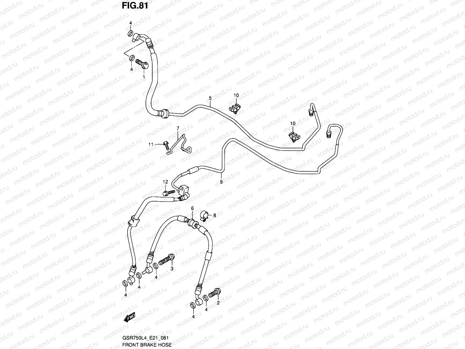 81 - FRONT BRAKE HOSE (GSR750AL4 E21)