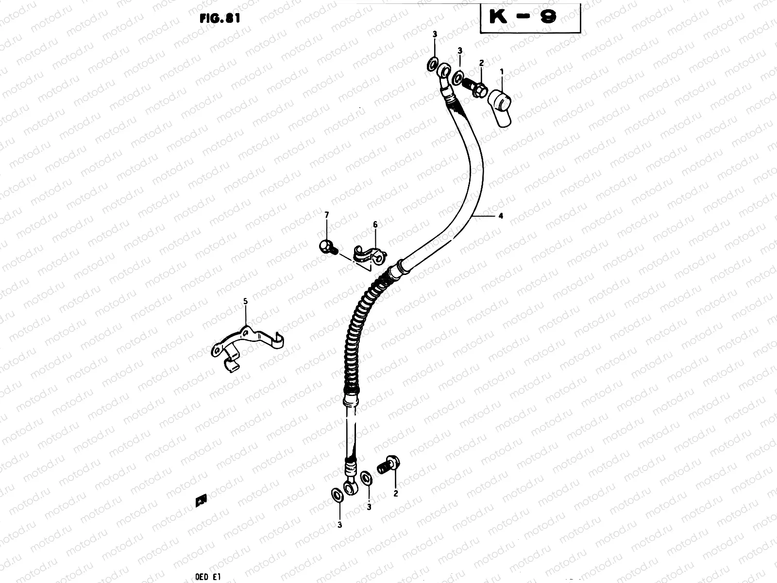 81 - FRONT BRAKE HOSE (GSX250Z/D E24,GSX250SZ E24)