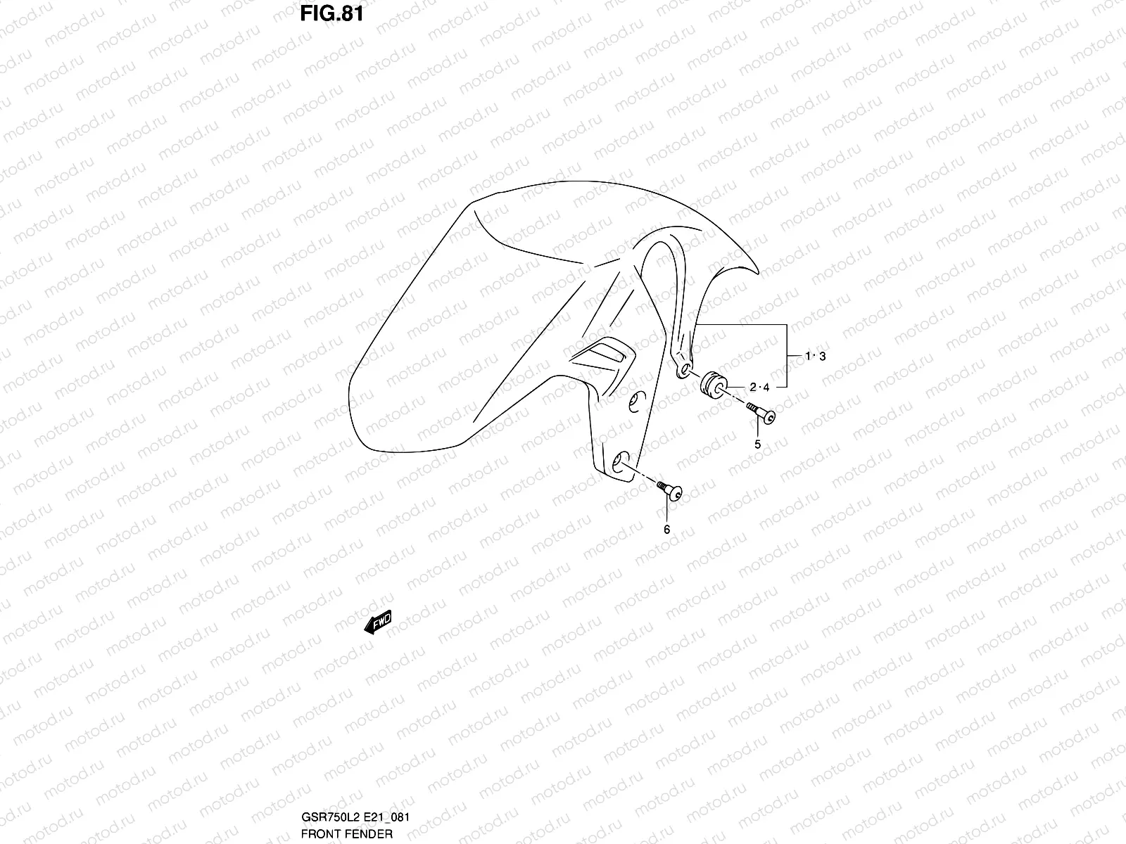 81 - FRONT FENDER (GSR750UEL2 E21)