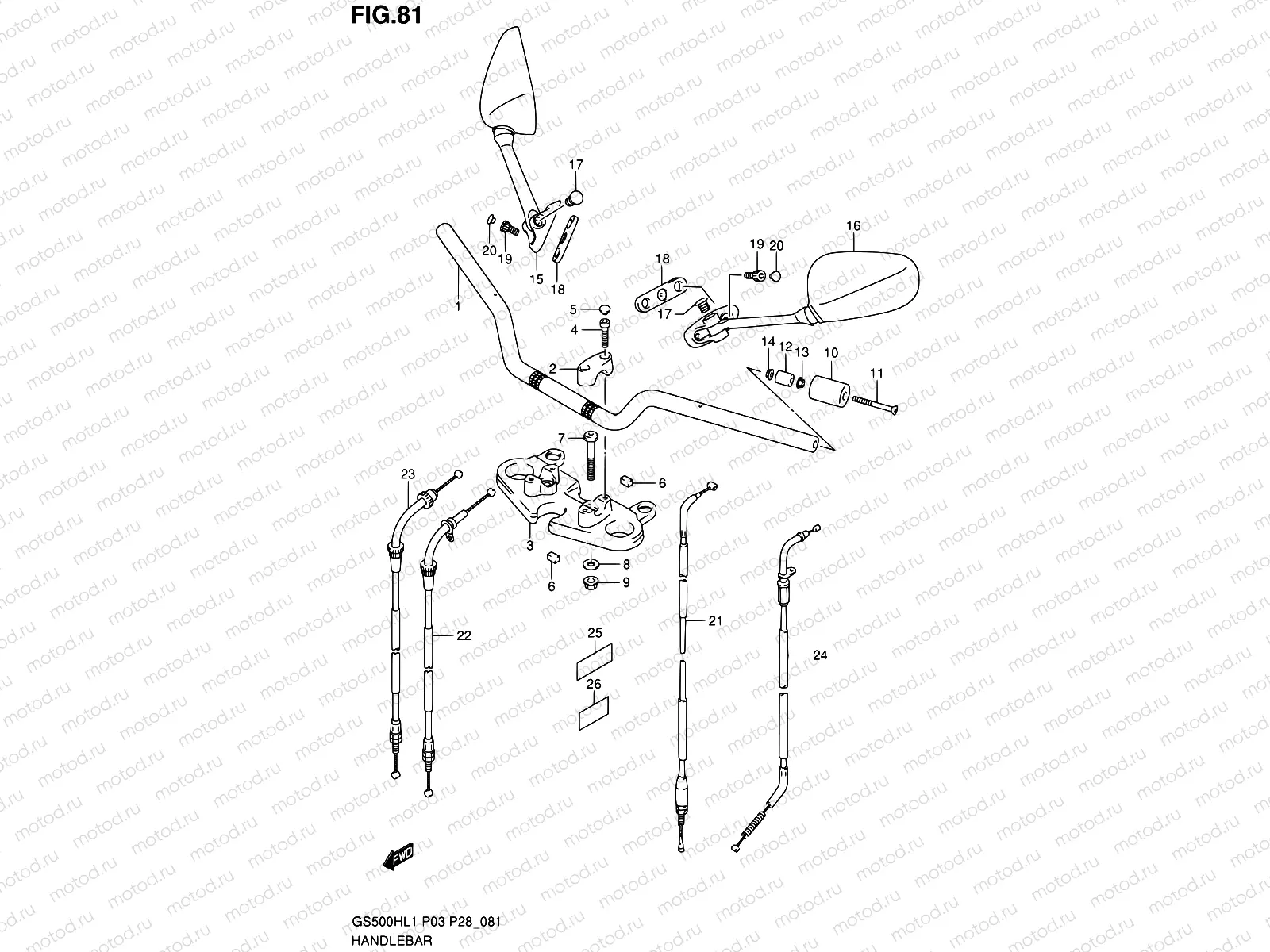 81 - HANDLEBAR (GS500FH P28)